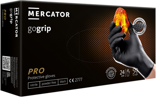 Gant Nitrile Noir GO.GRIP Carton de 10 Boites Livraison Offerte